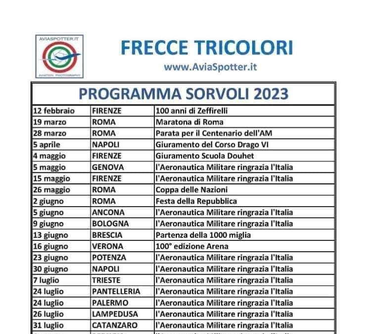 A Perugia tornano le frecce tricolori! Sarà ancora un grande spettacolo!