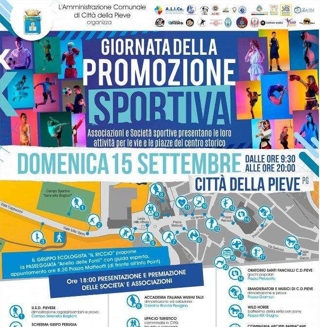 Domenica il centro storico di Città della Pieve si trasforma nel villaggio dello sport