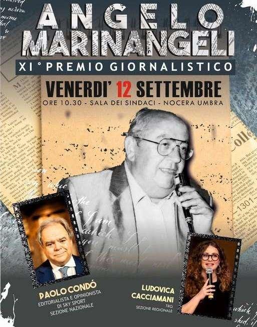 Oggi la consegna del Premio giornalistico "Angelo Marinangeli": appuntamento a Nocera Umbra 
