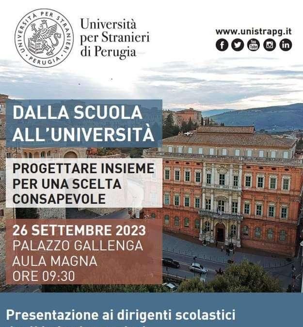 Domani a Perugia l'incontro tra Università per Stranieri e mondo della scuola