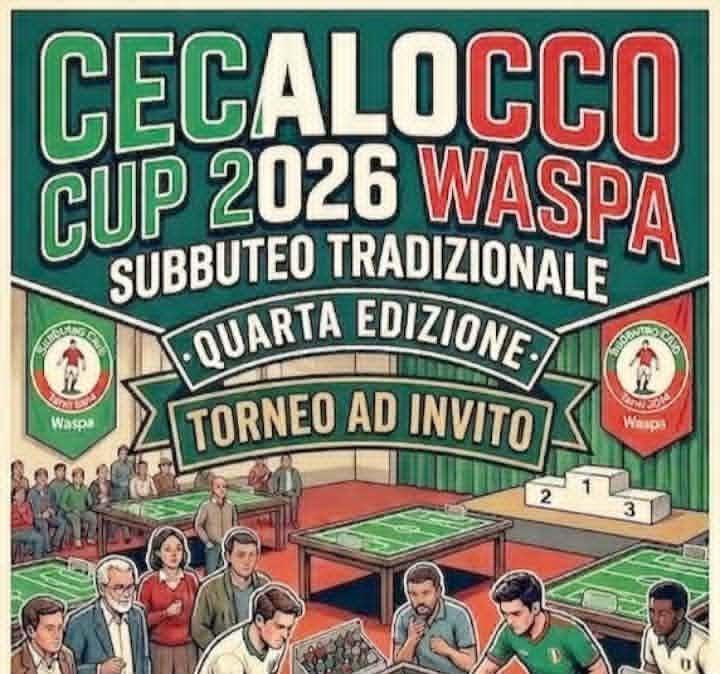 Il 18 luglio l'Umbria ospiterà la "Coppa Cecalocco" di subbuteo tradizionale del circuito Waspa Italia