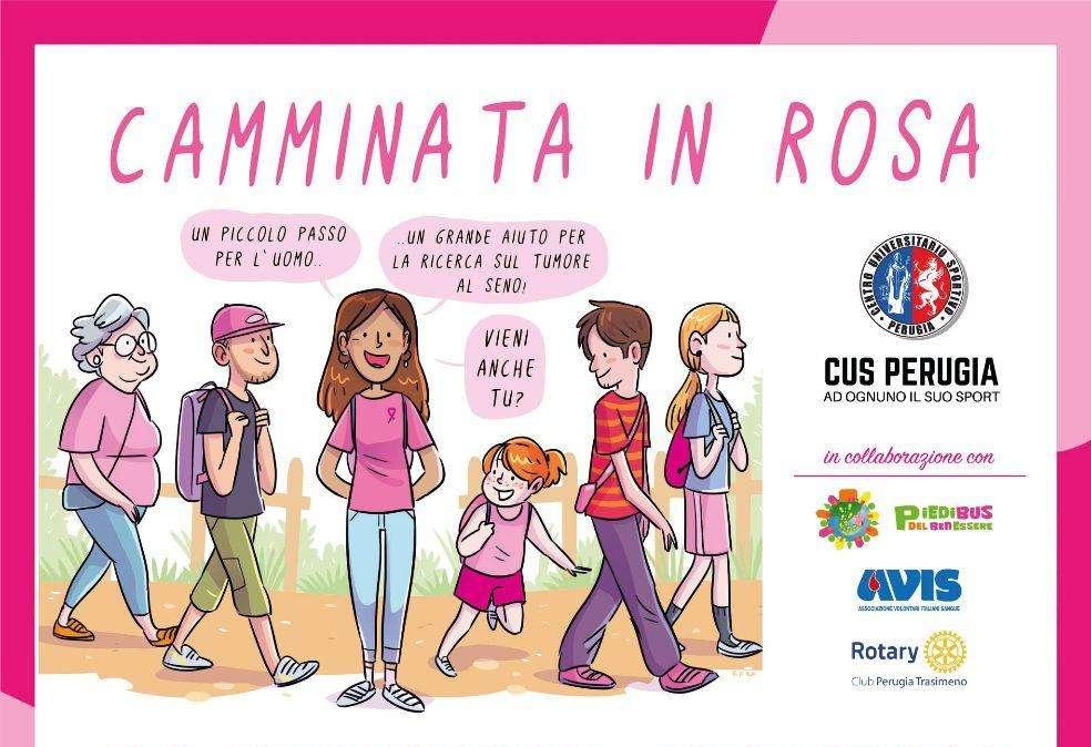 Nel pomeriggio del 20 ottobre a Perugia ci sarà la "Camminata in Rosa"