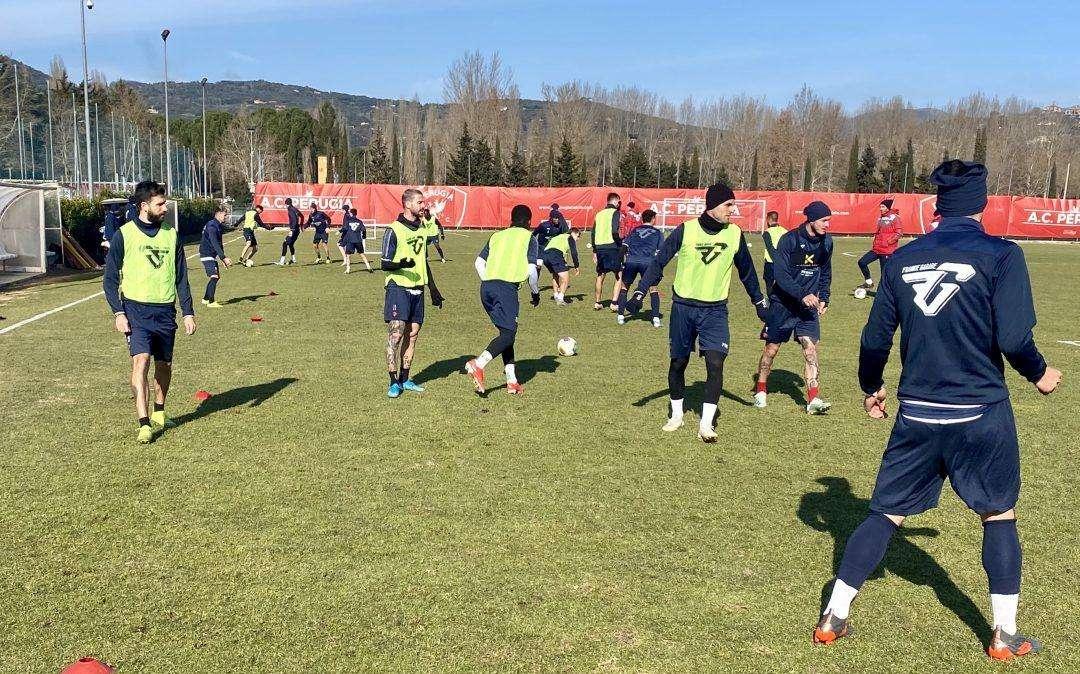 Oggi l'allenamento del Perugia in vista della sfida con il Pisa
