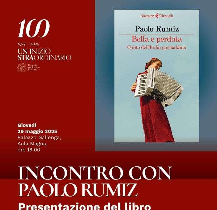 All'Università per Stranieri di Perugia in programma l'incontro con lo scrittore Paolo Rumiz