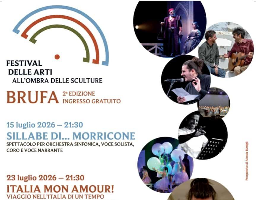 A Brufa c'è il "Festival delle Arti - all'Ombra delle Sculture": si inizia stasera con “Sillabe di … Morricone”