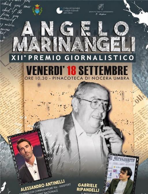 Venerdì 18 settembre la consegna del "Premio Angelo Marinangeli": i riconoscimenti ad Antinelli e Ripandelli