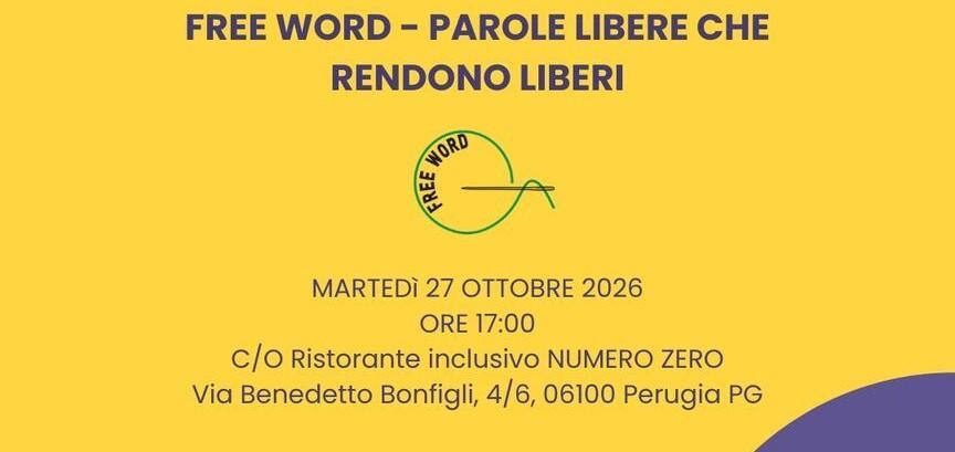 Martedì 27 ottobre a Perugia la conferenza finale del progetto "Free Word – Parole libere che rendono liberi”