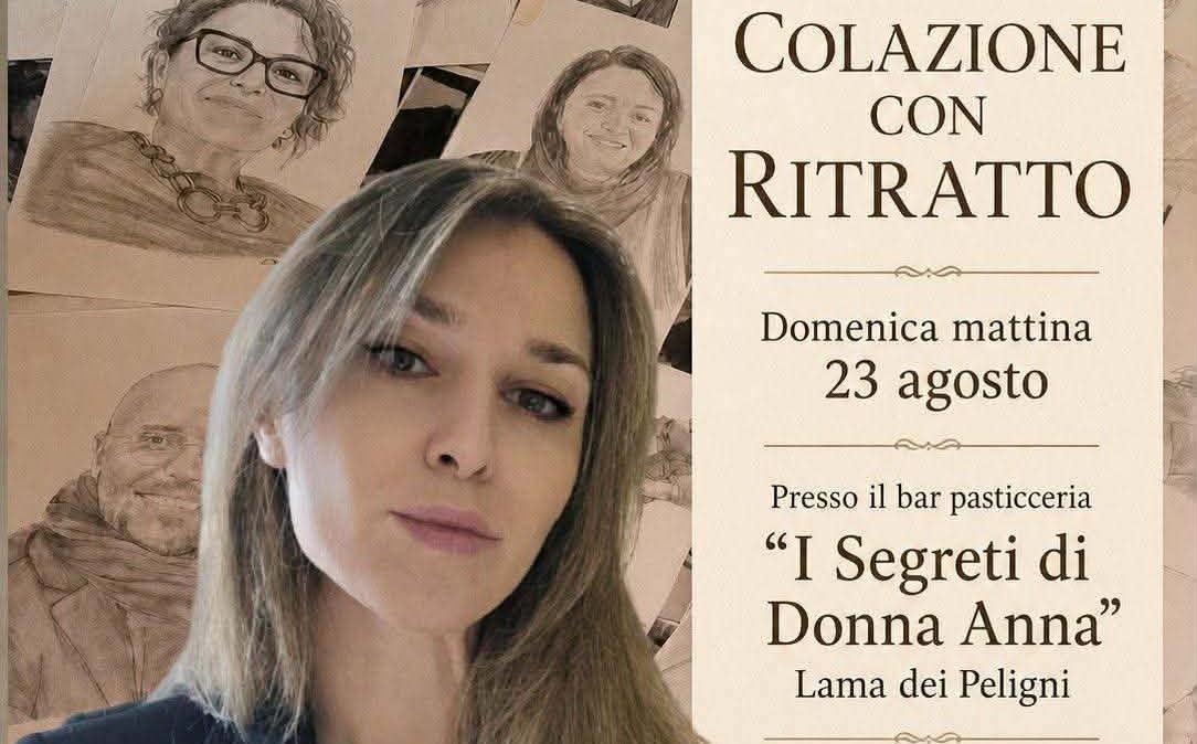 "Colazione con ritratto": la nuova iniziativa della perugina Paola Filomeno, artista lanciata dalla "Piazzetta" di Umbria Tv