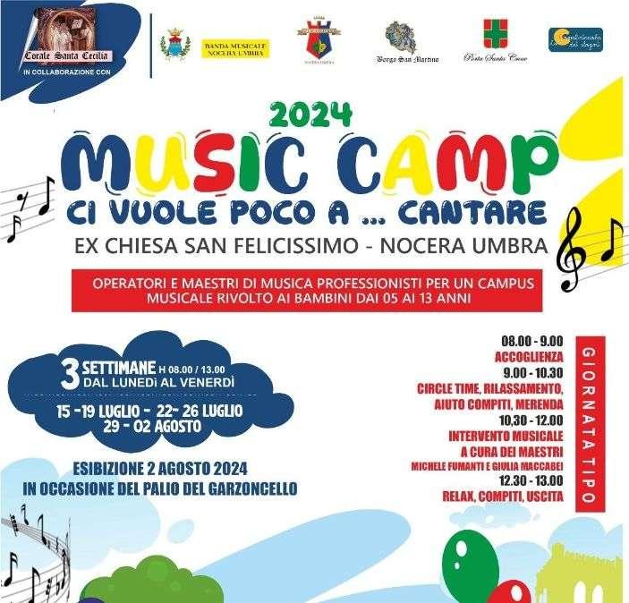 Dal 15 luglio al 2 agosto si terrà a Nocera Umbra il Music Camp: venerdì la presentazione