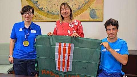 Ricevuti presso la sede della Regione Umbria i campioni paralimpici Chiara Andidero e Francesco Felici