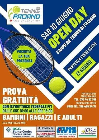 Sabato mattina a Paciano ci sarà l'Open day del tennis