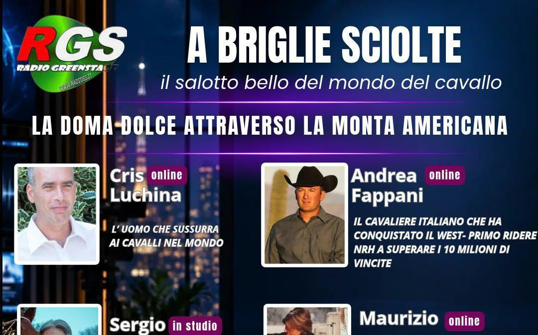 Giovedì 22 su Radio RGS torna "A briglie sciolte": con Catia Brozzi ci saranno Cris Luchina, Andrea Frappani, Sergio Ricci e Maurizio Tonini