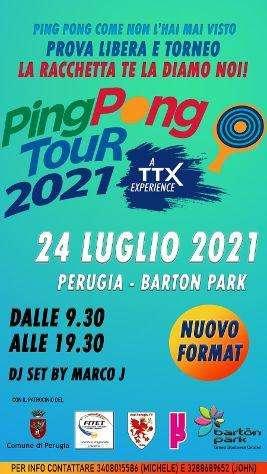 Sabato a Perugia fa tappa il "Ping Pong Tour 2021": appuntamento al Barton Park