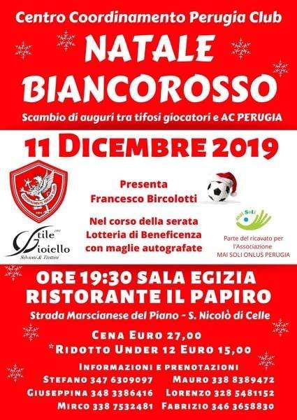 Torna il Natale Biancorosso per i tifosi del Perugia: appuntamento mercoledì sera
