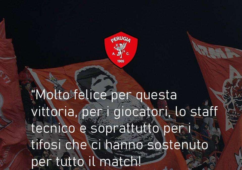 La grande gioia del presidente Javier Faroni... "ma testa alla prossima partita"
