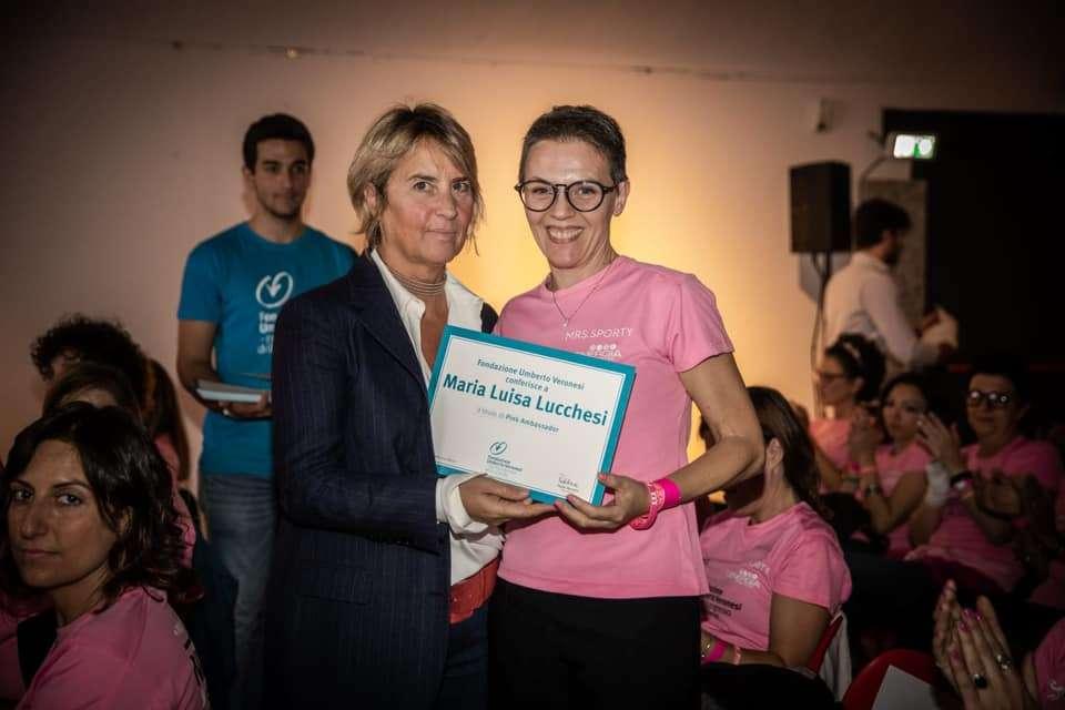 Maria Luisa e la sua contentezza per l'esperienza nel Perugia Running Pink Is Good...