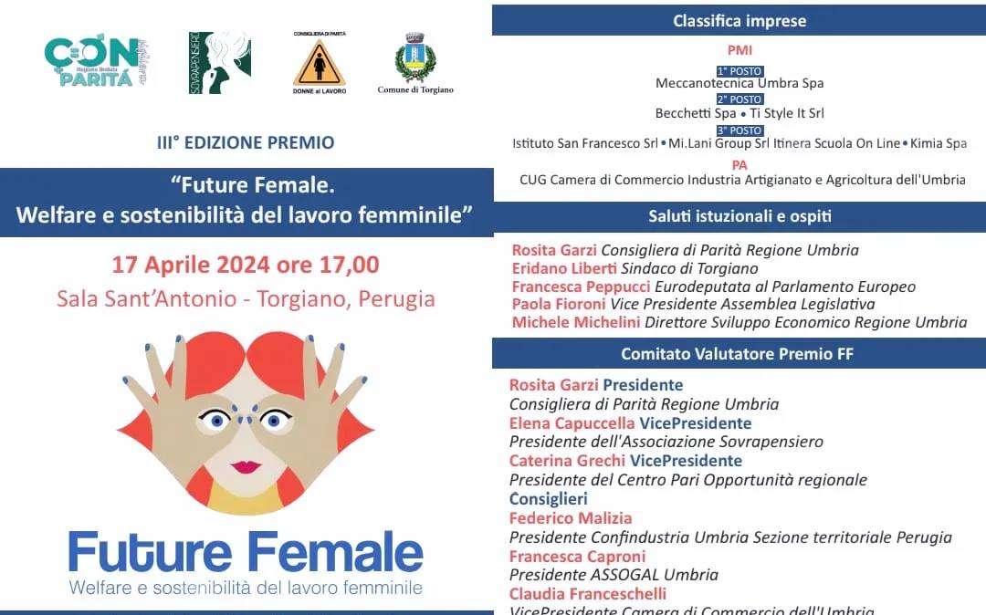 Donne e lavoro: ecco le migliori combinazioni perugine nei premi di "Future Female" a Torgiano 