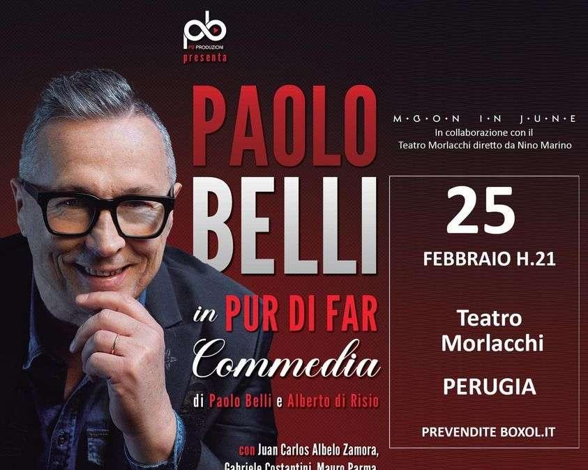 Paolo Belli si esibirà il 25 febbraio a Perugia con lo spettacolo "Pur di far commedia"