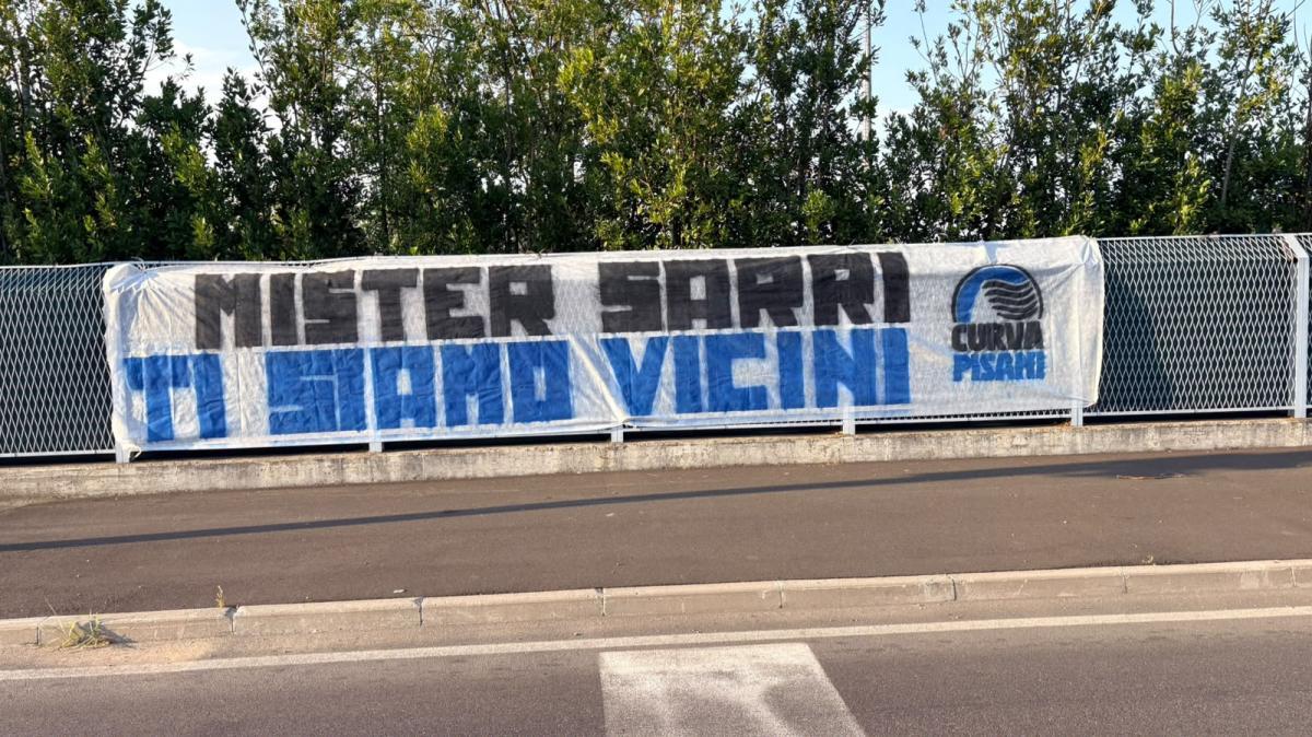 Lo striscione a Zingonia