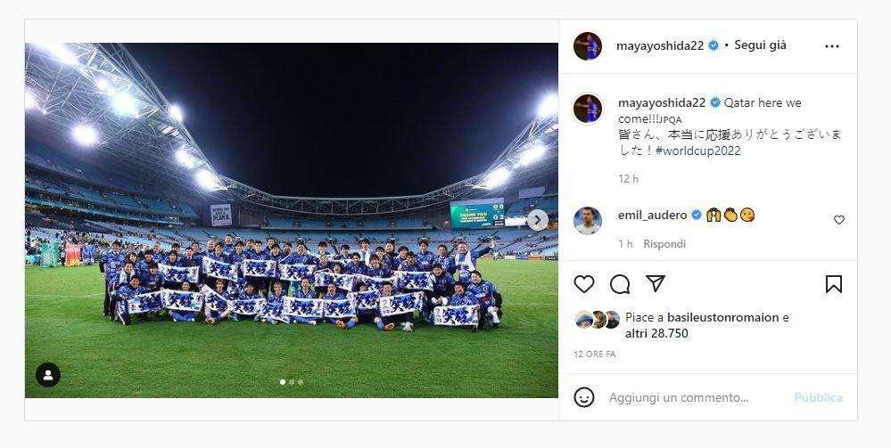 Yoshida festeggia qualificazione Giappone: "Qatar arriviamo!!!"