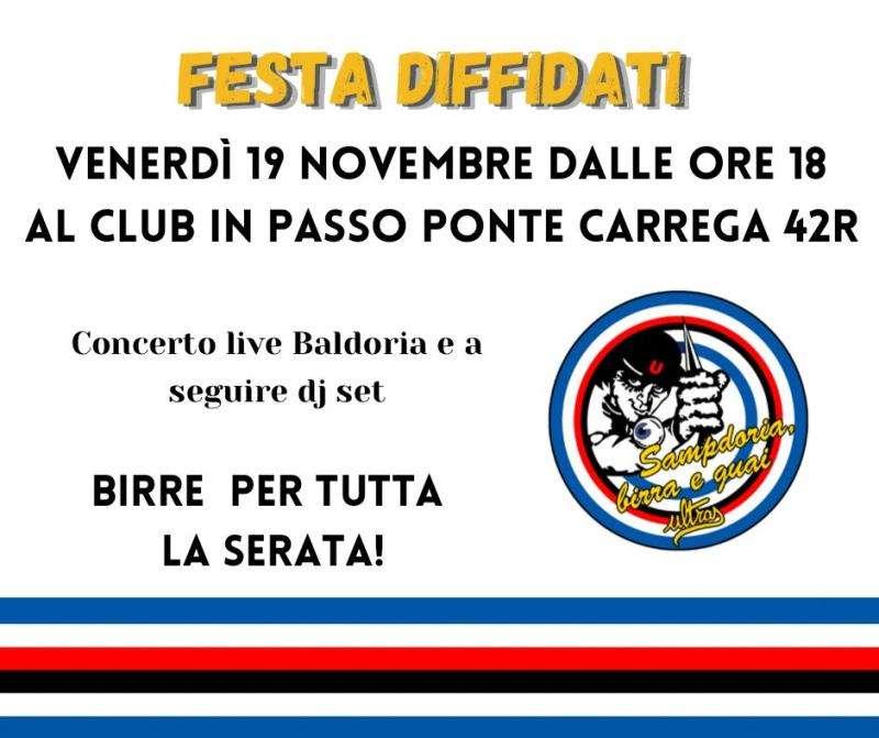 Ultras Tito Cucchiaroni: "Festa diffidati". Appuntamento venerdì 19