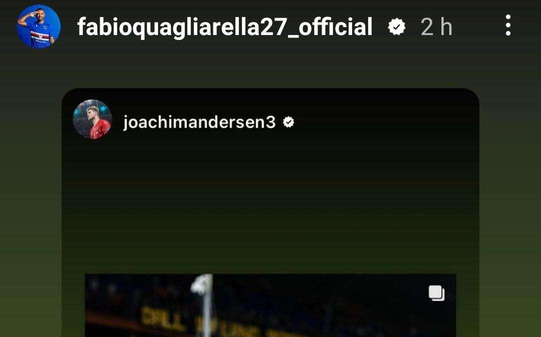 Sampdoria, gli apprezzamenti a Quagliarella di Andersen e Torreira