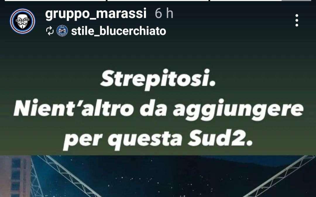 Sampdoria-Ternana, Gruppo Marassi: "Strepitosi, una Sud2"