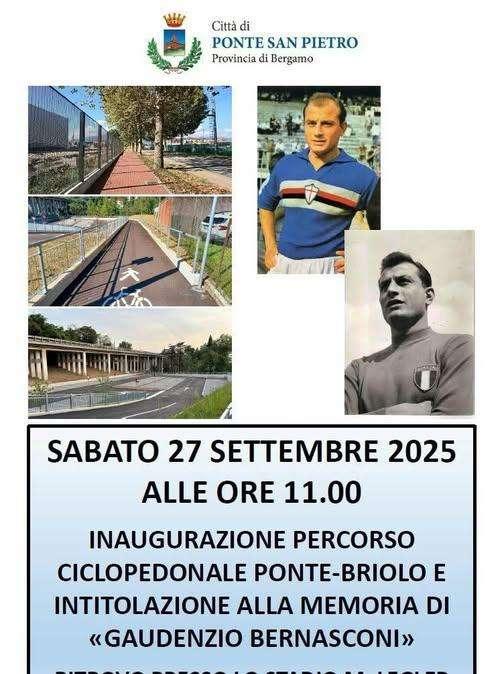 Sampdoria, inaugurata e dedicata a Bernasconi una ciclopedonale nel bergamasco