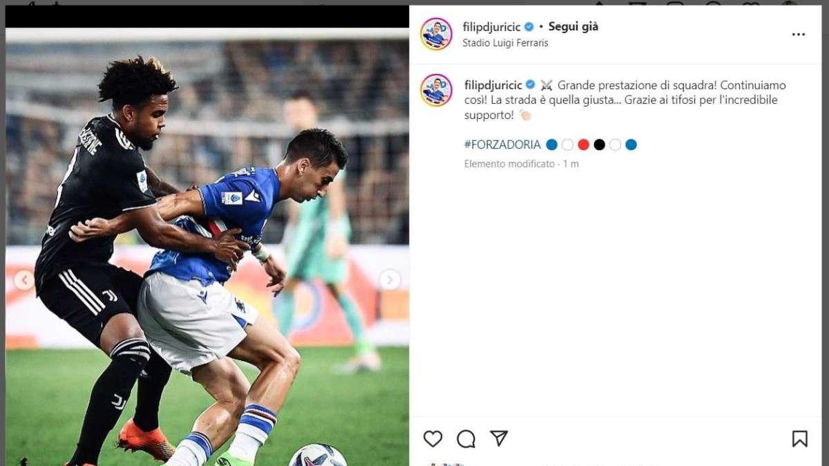 Sampdoria, Djuricic: "La strada è quella giusta. Grazie ai tifosi per incredibile supporto!"