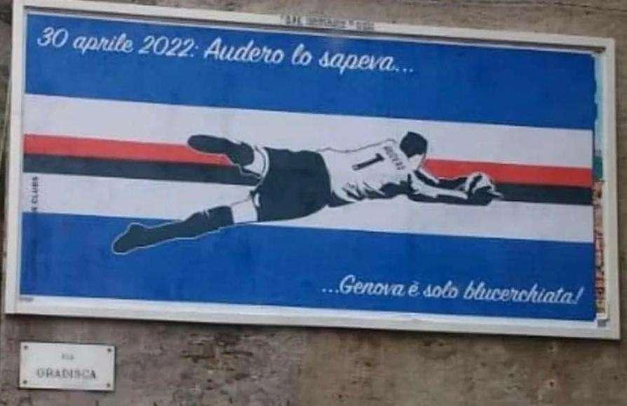 Cartelloni con Audero, Federclubs: "Che dite, bel risveglio per Genova?"