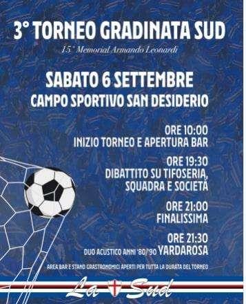 Tifosi Sampdoria, sabato 6 settembre il 3° Torneo della Gradinata Sud