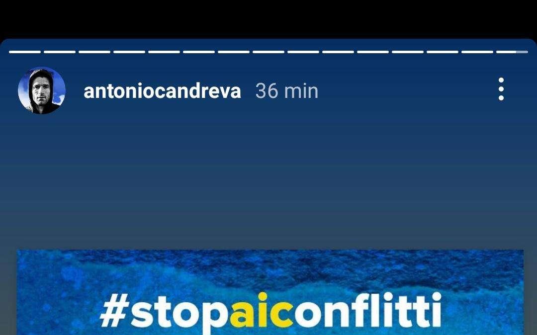 Social Sampdoria, Candreva invia messaggio di pace: "#stopaiconflitti"