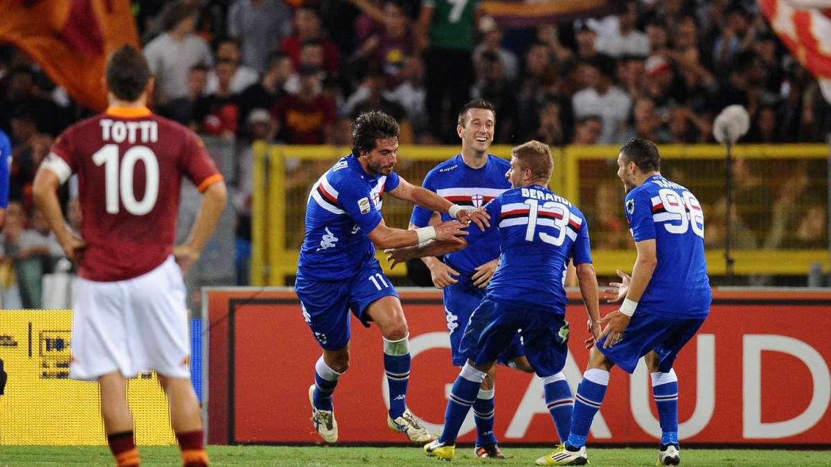 Photogallery Roma - Sampdoria: l'esultanza al gol blucerchiato