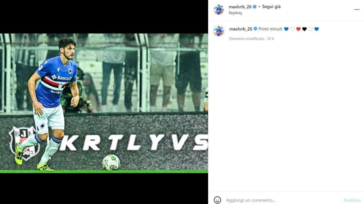 Sampdoria, Leverbe festeggia l'esordio in blucerchiato: "Primi minuti"