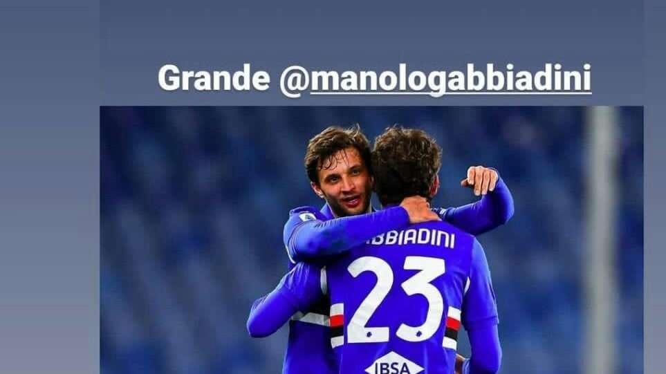 I complimenti di Gabbiadini: "Grande Bereszynski, bellissimo gol"