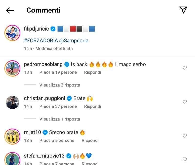 Obiang e Puggioni entusiasti del ritorno di Djuricic alla Sampdoria