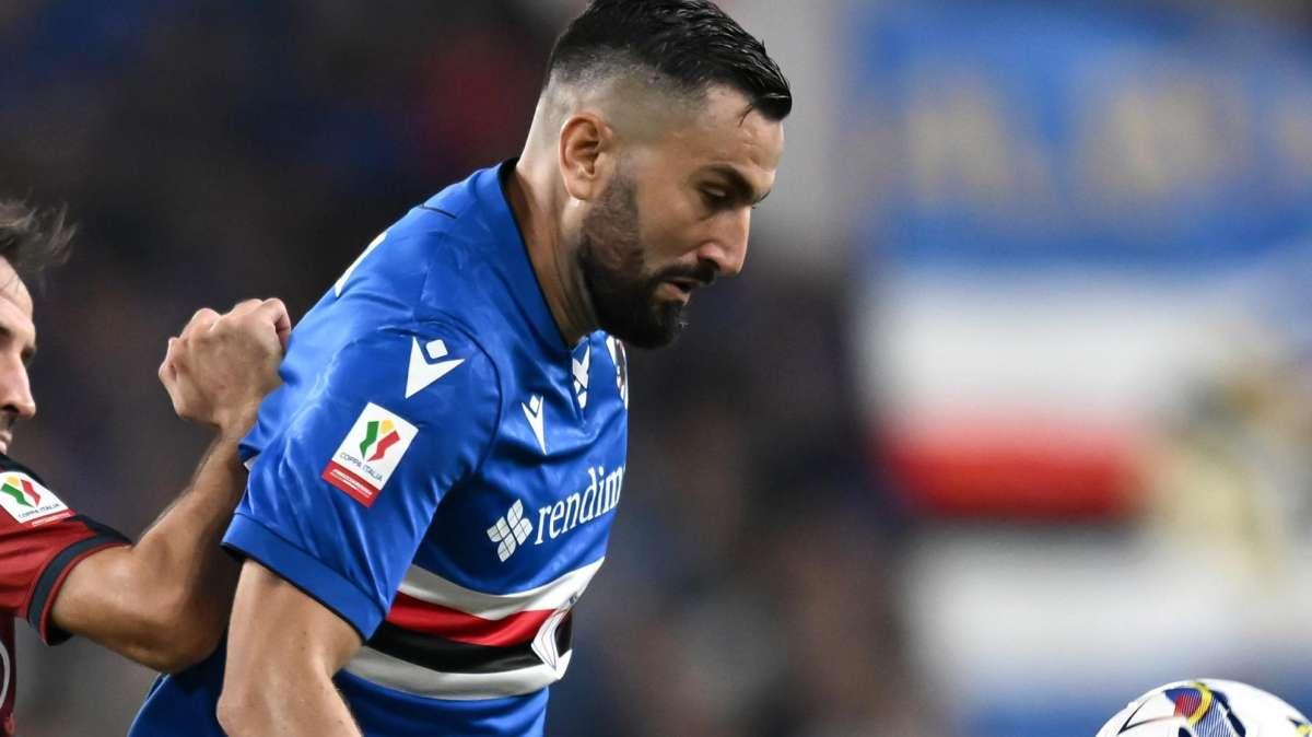 Sampdoria - Pisa, al 64' Coda si fa murare da Calabresi dopo l'errore di Marin