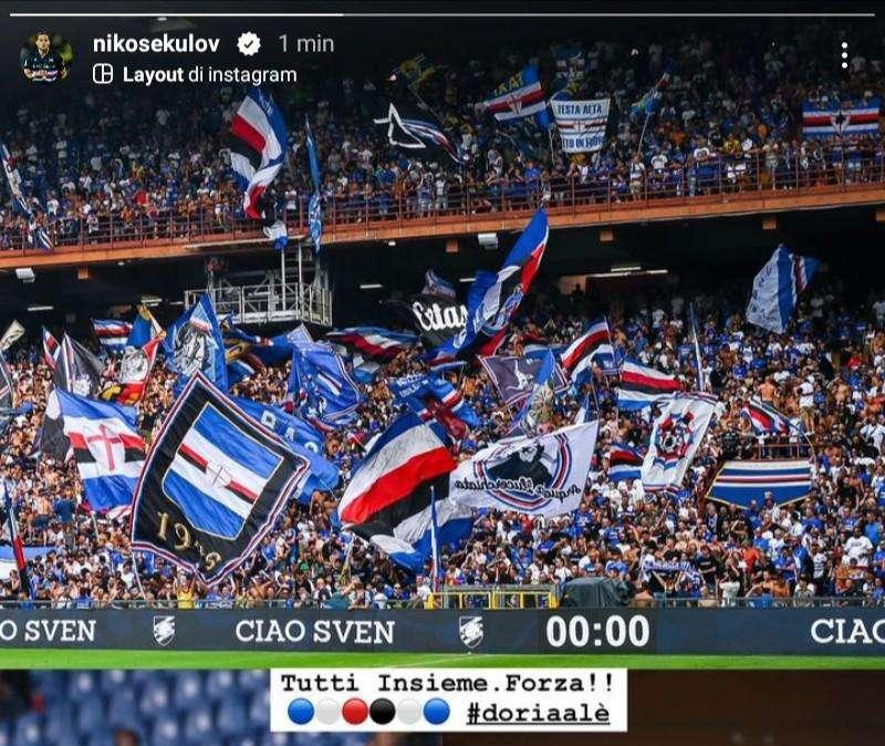 Sampdoria, la grinta di Sekulov: "Tutti insieme. Forza!" 