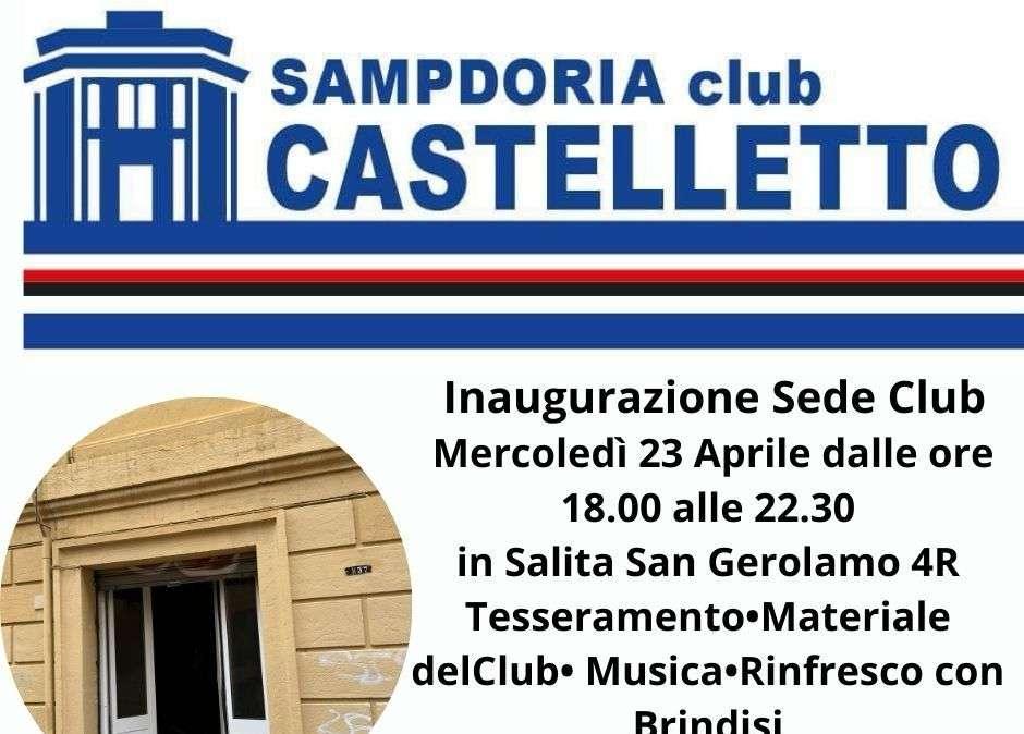 Sampdoria Club Castelletto, inaugurazione sede il 23 aprile
