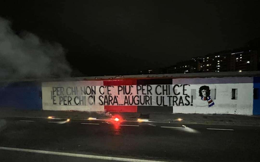 Feste Natalizie, lo striscione UTC presso i vecchi botteghini