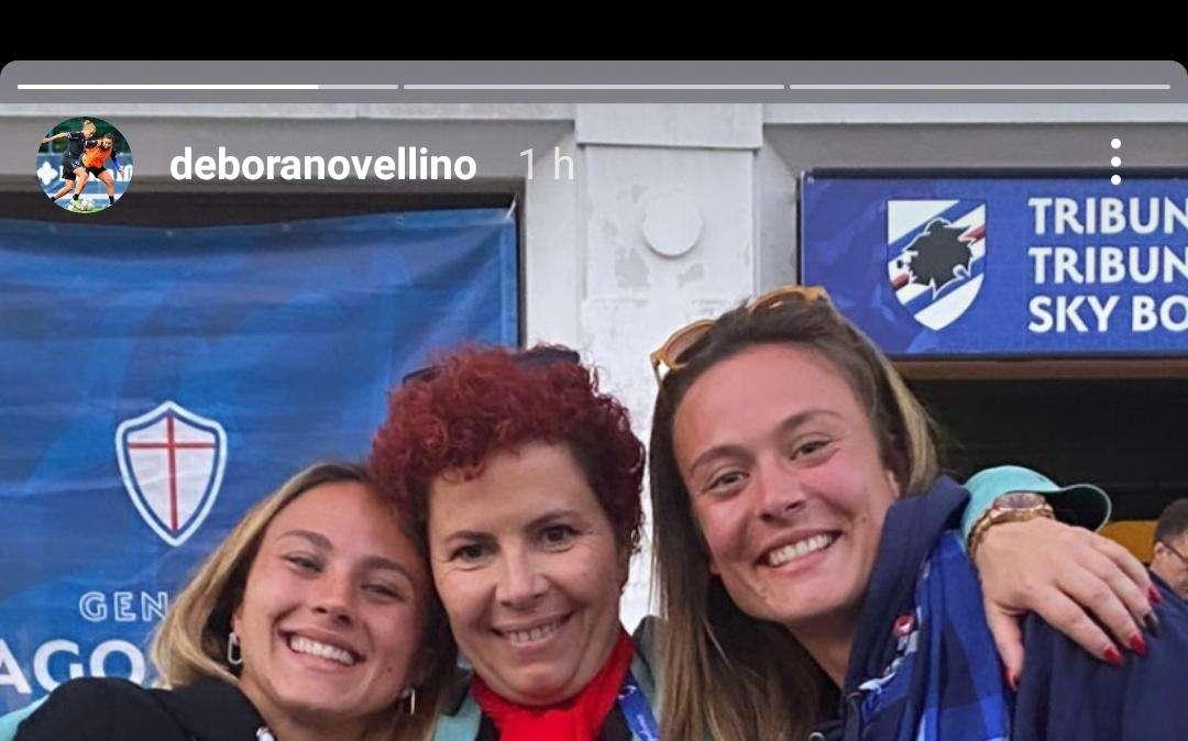 Sampdoria - Fiorentina, il selfie dal Ferraris di Debora Novellino e Gardel