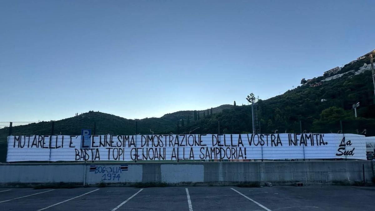 Tifoseria Sampdoria, striscione La Sud contro società e Mutarelli