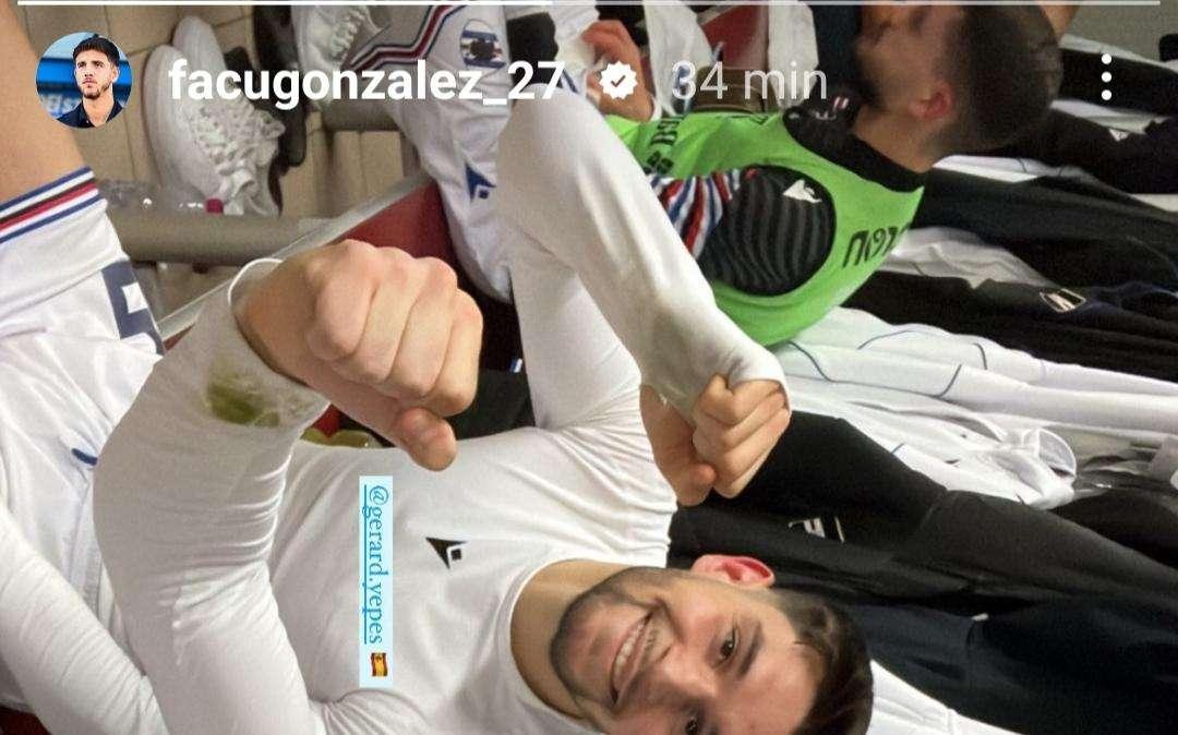 Sampdoria, gioia social di Gonzalez, Alvarez e Yepes 