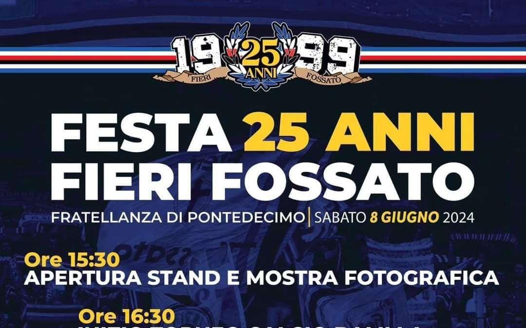 Sampdoria, 25 anni Fieri Fossato: domani la festa a Pontedecimo, il programma