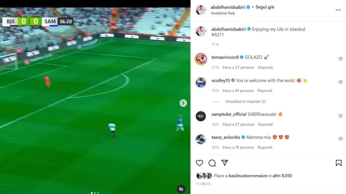 Sampdoria, Colley scherza con Sabiri dopo eurogol: "Prego per l'assist"