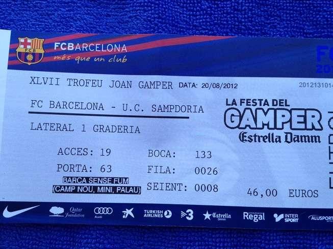 BARCELLONA LIVE - PHOTOGALLERY - Il biglietto del "Gamper"