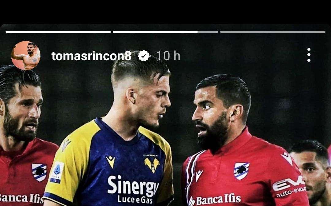 Social Sampdoria, la grinta di Tomas Rincon contro il Verona