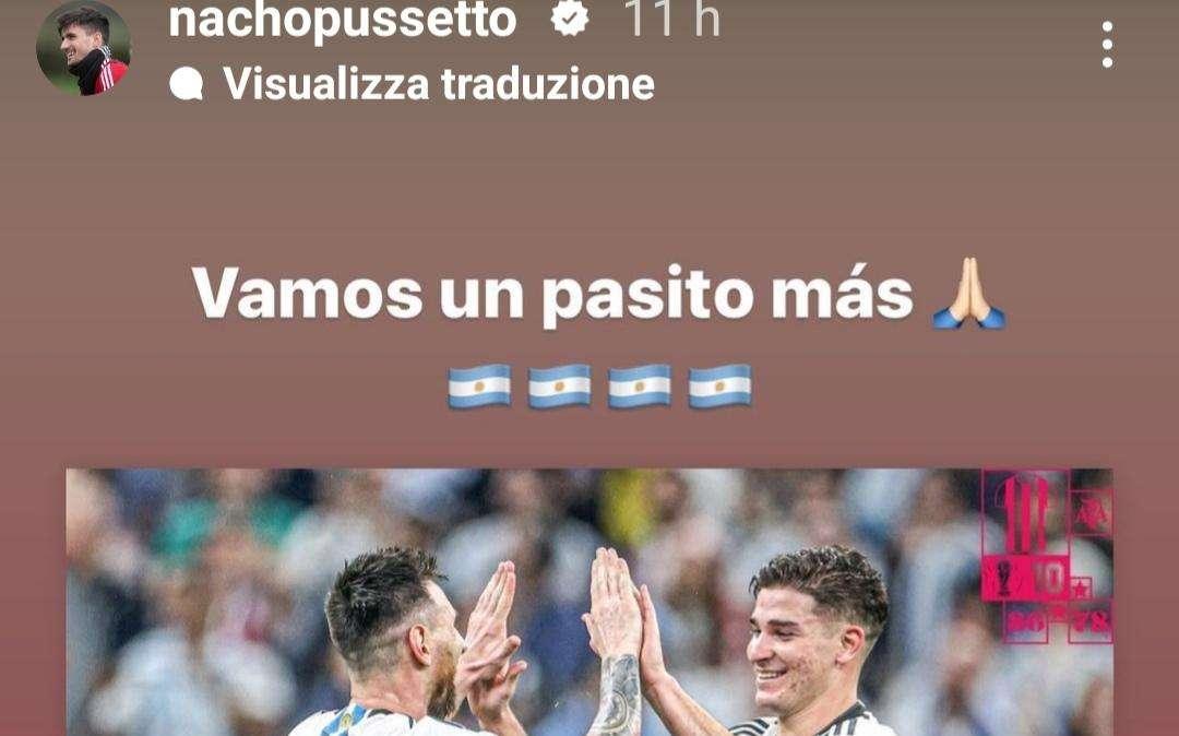 Sampdoria, Pussetto festeggia la vittoria dell'Argentina 