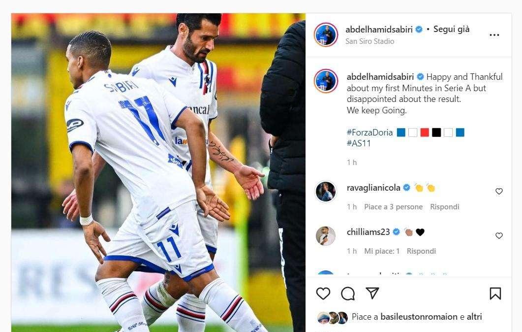 Sampdoria, Sabiri: "Felice per primi minuti in Serie A ma deluso per risultato"