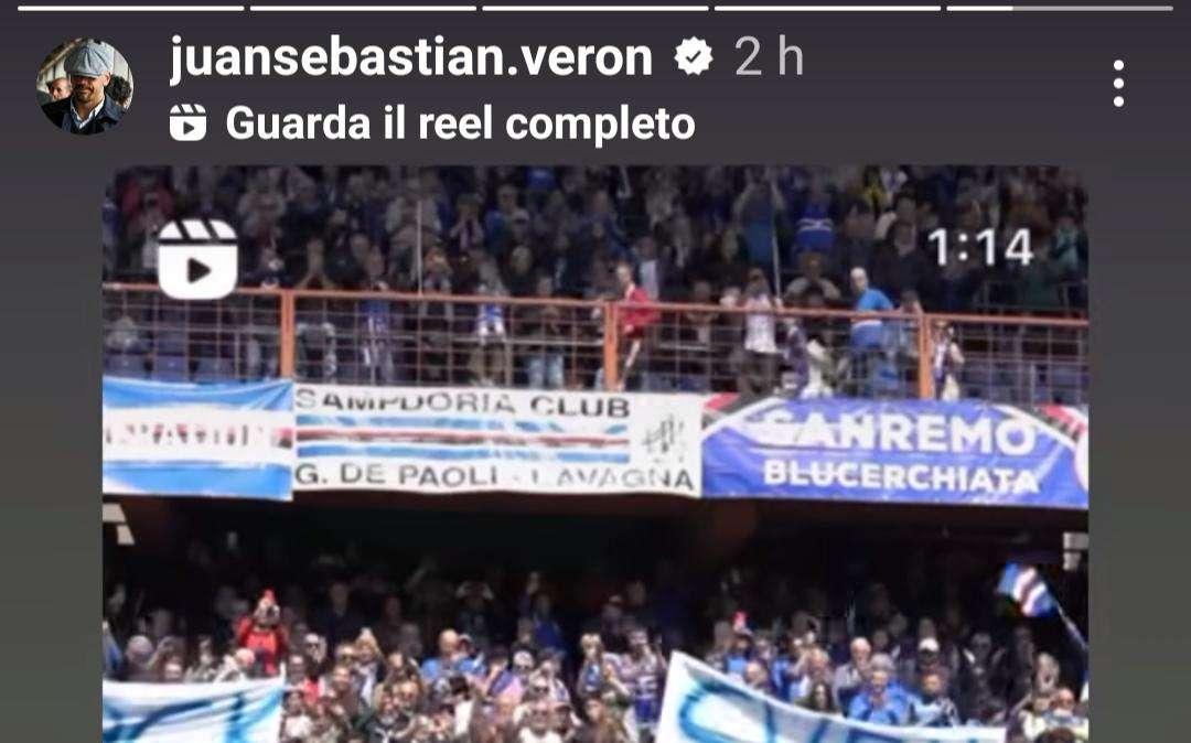 Sampdoria, anche Veron partecipa via social alla giornata per Eriksson